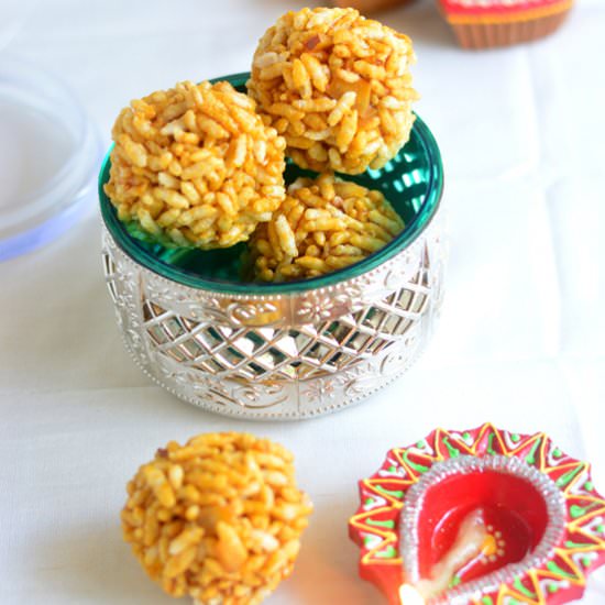 Flattened Rice Jaggery balls - Recipe photo by Padhuskitchen