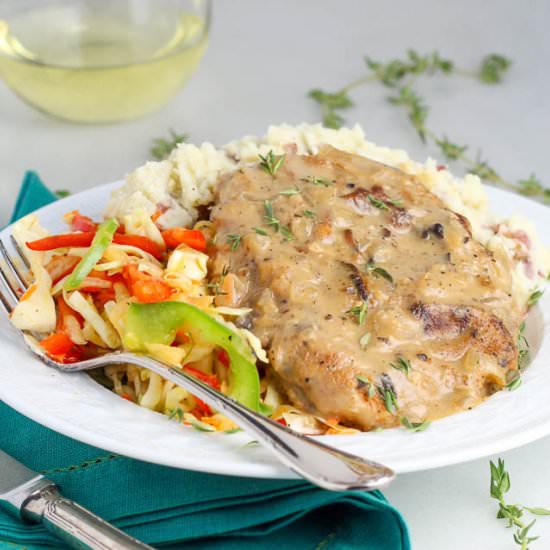 Baked Mushroom Pork Chops - Recipe photo by ChefLindseyFarr