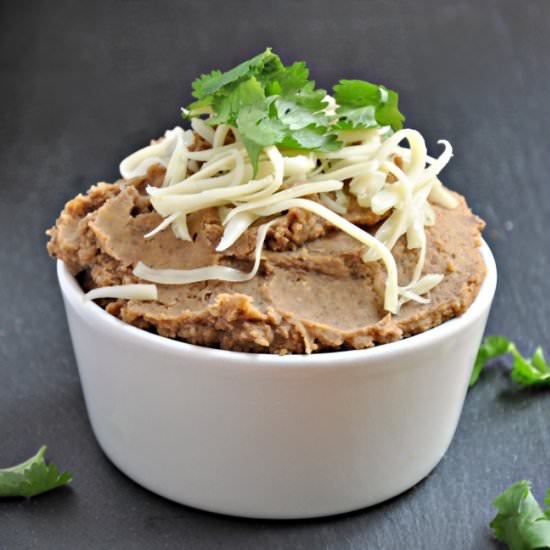 Easy Homemade Refried Beans - Recipe photo by PinchandSwirl