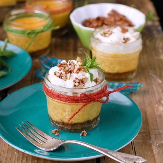 Mini Pumpkin Pie Cheesecakes in jar - Recipe photo by boulderlocavore