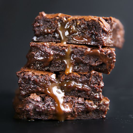 Salted Caramel Brownies - Recipe photo by broma bakery