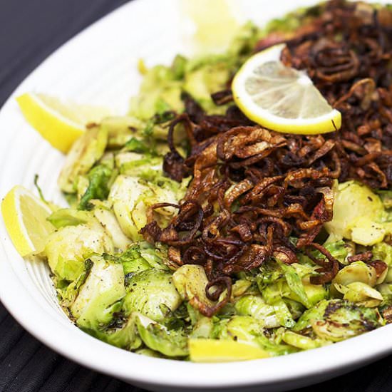 Brussels Sprouts with Shallots - Recipe photo by panning the globe