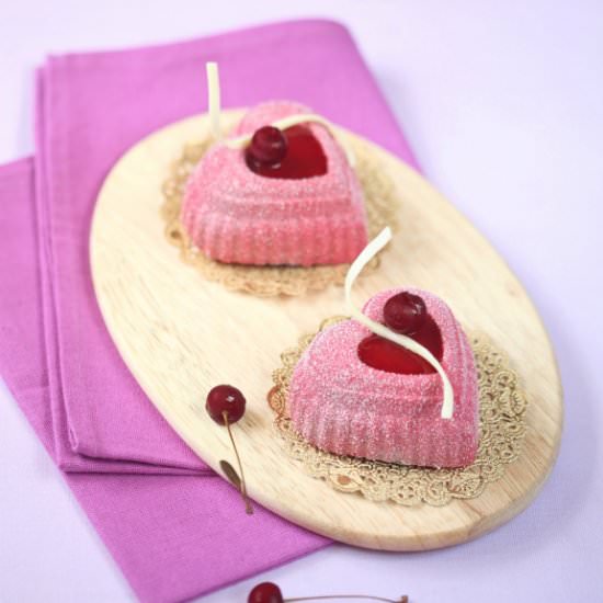 Cherry Mousse Cakes - Recipe photo by Miuda