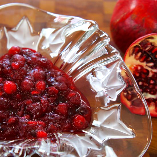 Pomegranate Cranberry Sauce - Recipe photo by AmateurKitchen