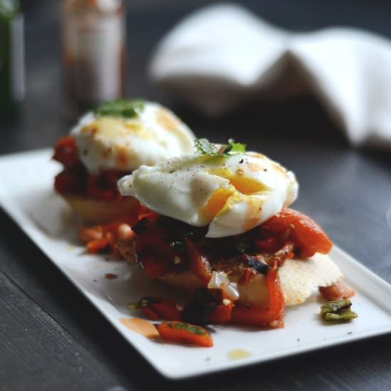 Roasted pepper bruschetta - Recipe photo by notacurry.com