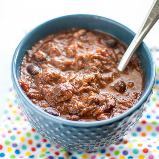 Crockpot Beef Shortrib Chili - Recipe photo by slowcookergourmet