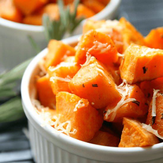 roasted sweet potatoes - Recipe photo by Amy in the Kitchen