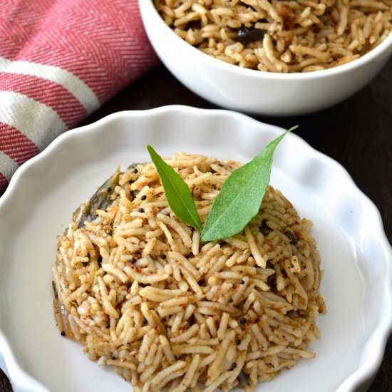 Bangalore Vangi Bath-Eggplant Rice - Recipe photo by yesiamvegan