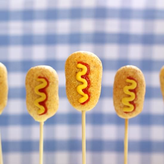 Mini Vegan Carrot Corn Dogs - Recipe photo by TreeseLoveHappiness