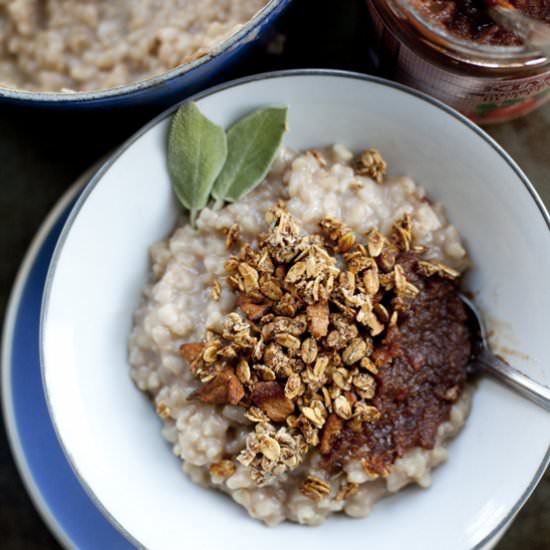 Coconut Brown Rice Porridge (GF) - Recipe photo by OurFourForks