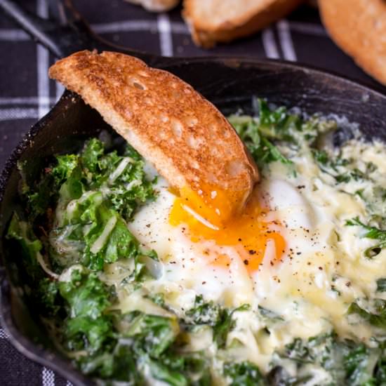 Creamy Eggs and Kale Breakfast - Recipe photo by KitchenSanctuary