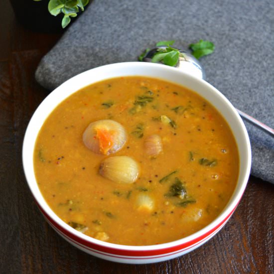 Methi Leaves Sambar - Recipe photo by yesiamvegan