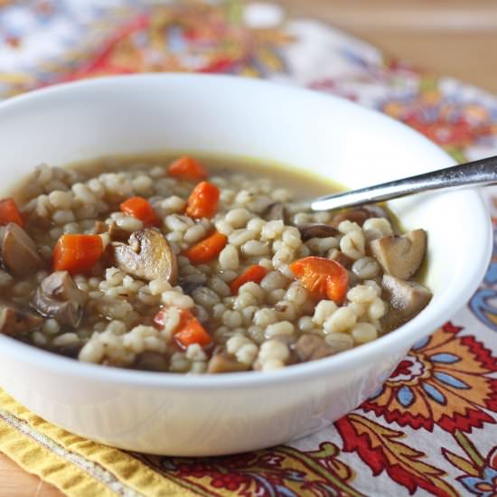 Mushroom barley soup - Recipe photo by erinblueburke