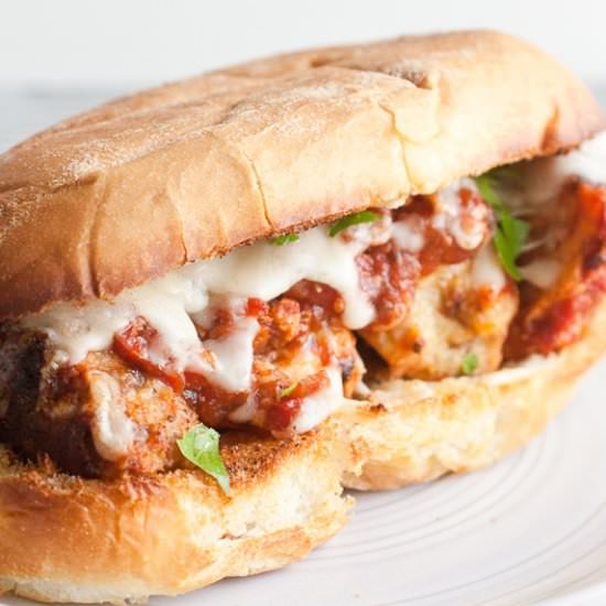 Garlic Bread Meatball Parm Subs - Recipe photo by smellslikehome