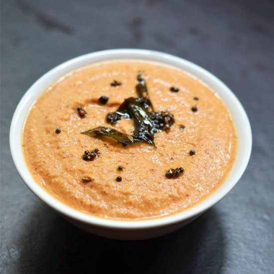 Red Coconut Chutney - Recipe photo by Indian Khana