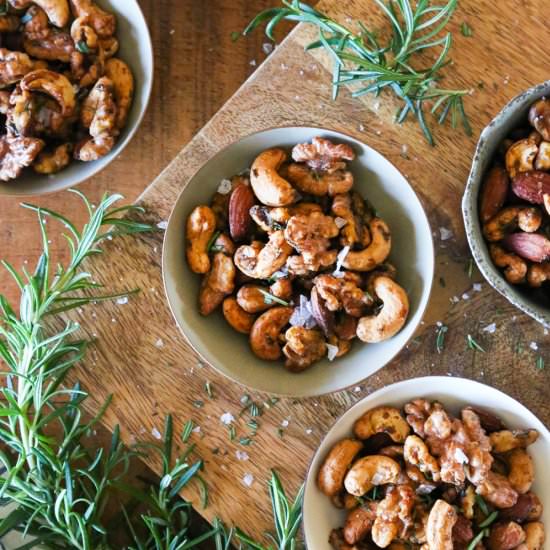 Rosemary Spiced Mixed Nuts - Recipe photo by Kitchen Konfidence