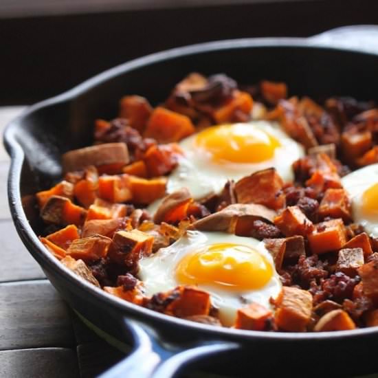 Sweet Potato Hash and Baked Eggs - Recipe photo by aprilameila