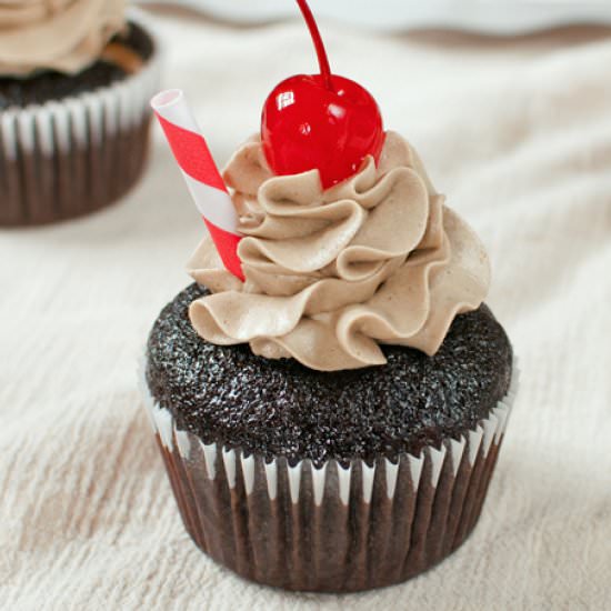 Root Beer Float Cupcakes - Recipe photo by baked in