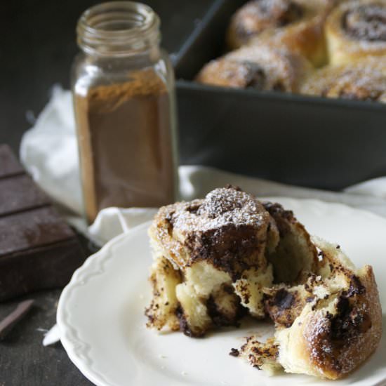 Bittersweet Chocolate Cinnamon Roll - Recipe photo by RelishingIt