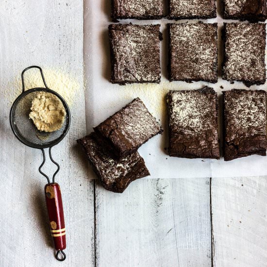 Malted Dark Chocolate Brownies - Recipe photo by thewholebite