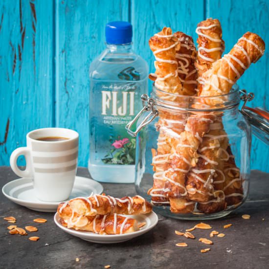 Flaky Almond Croisssant Twists - Recipe photo by KitchenSanctuary
