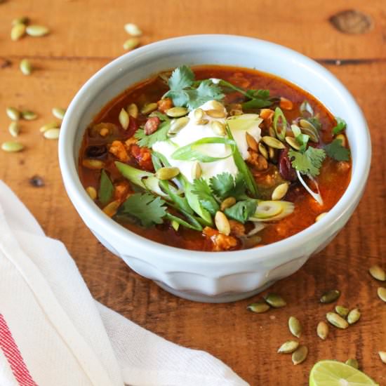 Pumpkin Chicken Chili - Recipe photo by Kitchen Konfidence