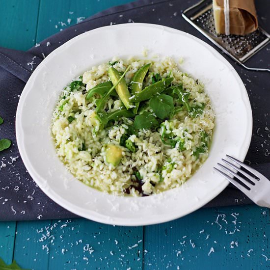 Avocado Arugula Risotto - Recipe photo by lilVienna.com