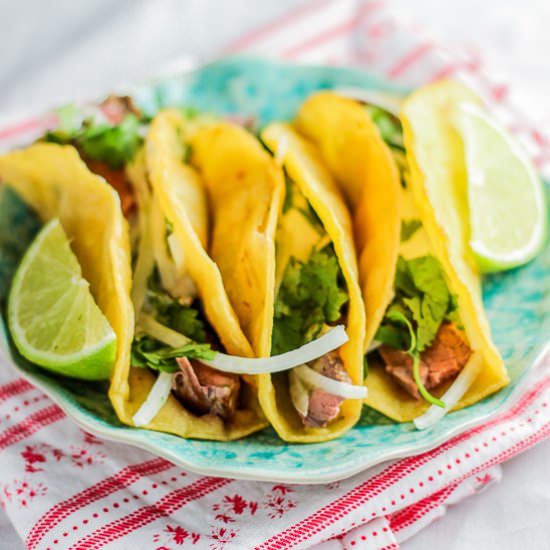 Carne Asada Baja Street Tacos - Recipe photo by Honest and Tasty