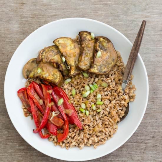 Eggplant and Farro Bowl - Recipe photo by recipesfromapantry