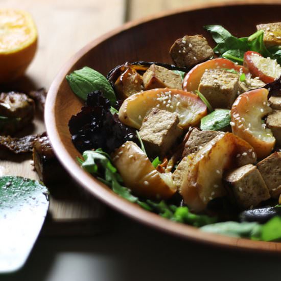 Tofu Apple & Delicata Squash Salad - Recipe photo by First Time Foods