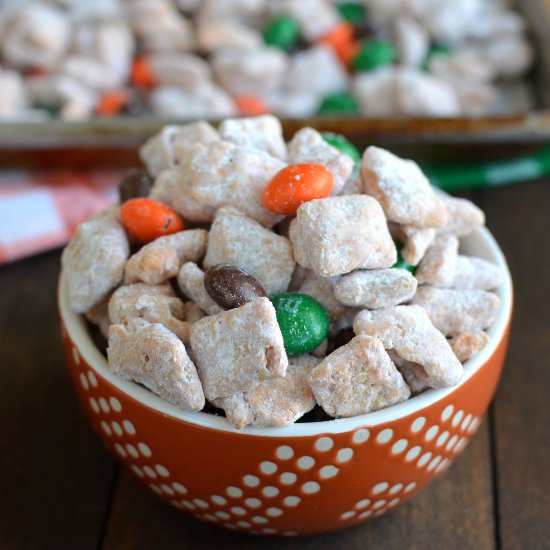 Pumpkin Spice Muddy Buddies - Recipe photo by BruCrewLife