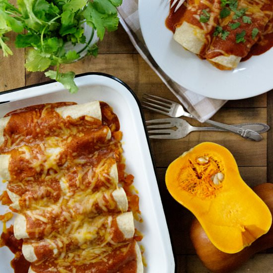 Butternut Squash Enchiladas - Recipe photo by youngaustinian