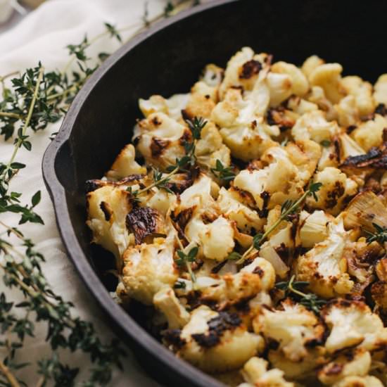 Easy Garlic Roasted Cauliflower - Recipe photo by Cultural Chromatics