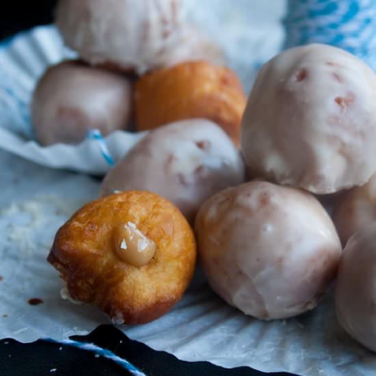 Donut Holes with Coffee Milk Glaze - Recipe photo by heartsinmyoven