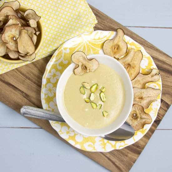 Pear Parsnip Pistachio Soup - Recipe photo by saltandserenity