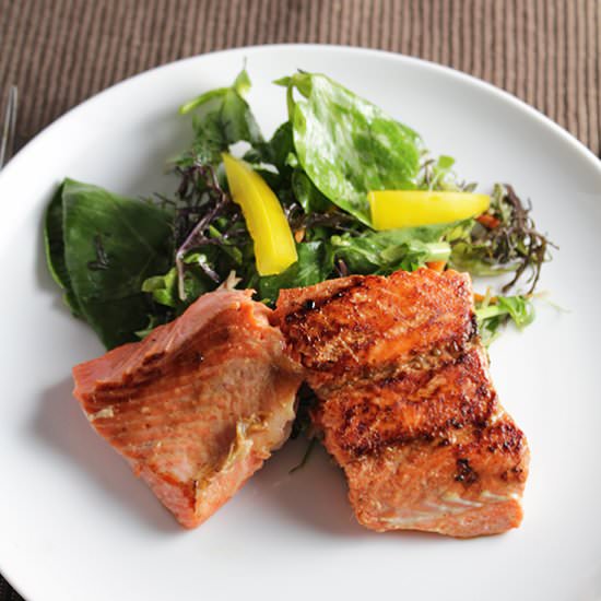 Pan Seared Salmon with Asian Greens - Recipe photo by Cooking Chat