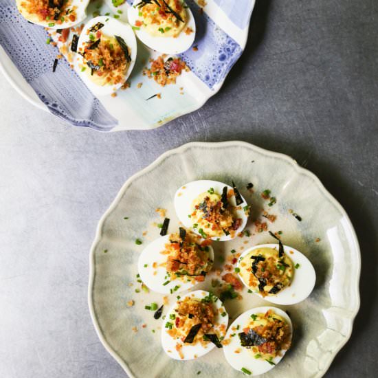 Miso Deviled Eggs - Recipe photo by Kitchen Konfidence