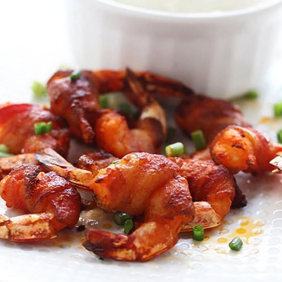 3 Ingredient Bacon Wrapped Shrimp - Recipe photo by cookingforkeeps