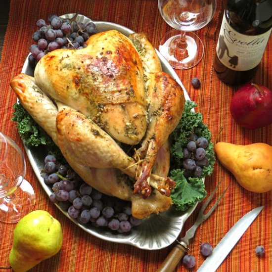 brined roast turkey - Recipe photo by garlic and zest