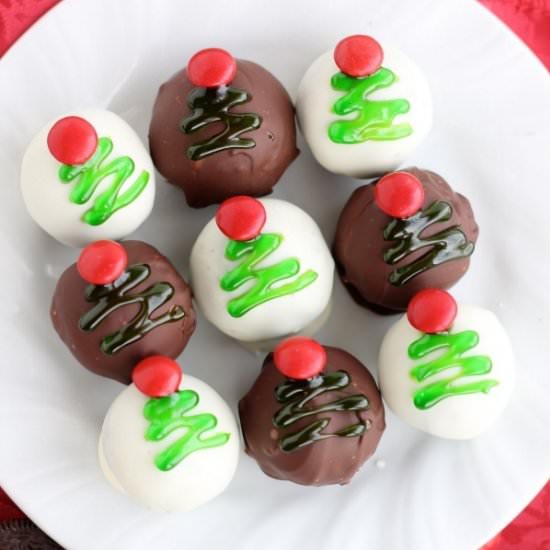 Christmas Tree OREO Cookie Balls - Recipe photo by dessertnowdinnerlater