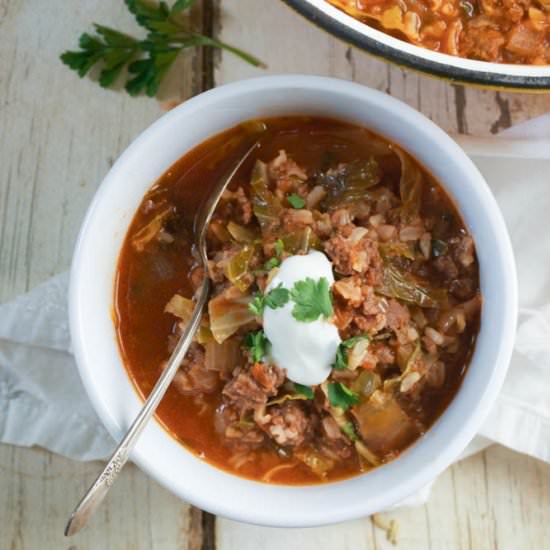 Healthy Stuffed Cabbage Roll Soup - Recipe photo by RelishingIt