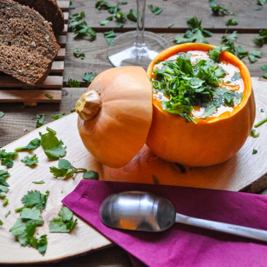 Butternut Squash Carrot Soup - Recipe photo by dishtales