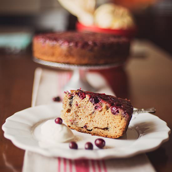 Bourbon Cranberry Upside Down Cake - Recipe photo by Adore Foods