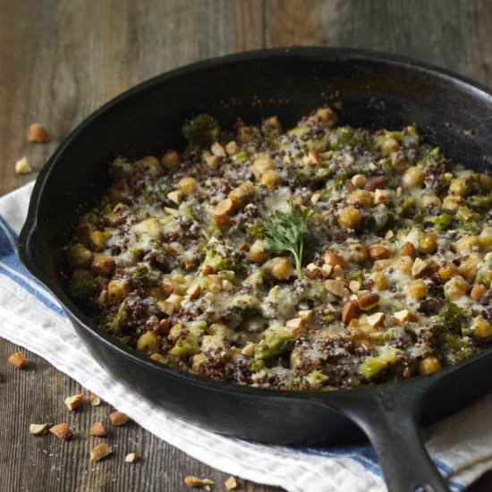 Quinoa Bake w/ Broccoli + Chickpeas - Recipe photo by RelishingIt