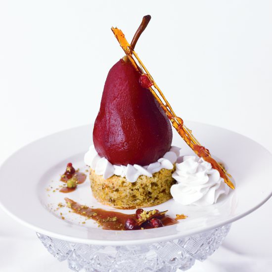 Wine Poached Pears - Recipe photo by TreeseLoveHappiness
