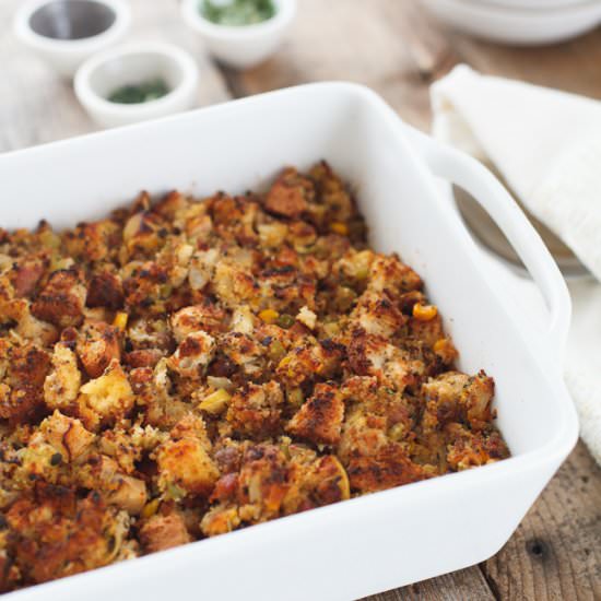 Gluten-free Cornbread Stuffing - Recipe photo by snixykitchen