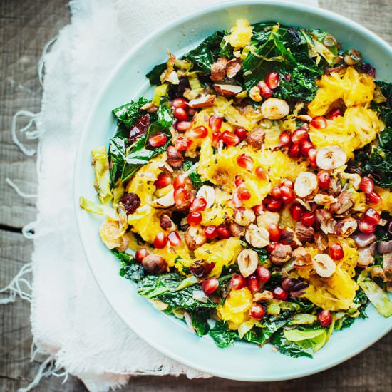 Kale and spaghetti squash salad - Recipe photo by lazysundaycooking