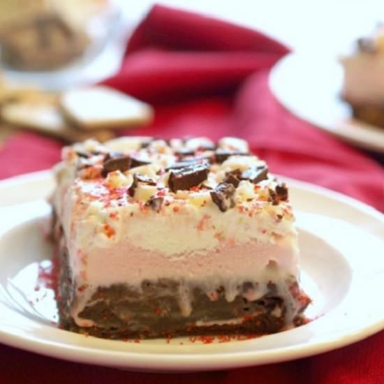 Peppermint Ice Cream Brownie Bars - Recipe photo by the cookie rookie