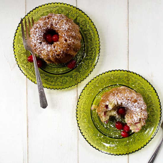 Sugared Ginger + Cranberry Bundts - Recipe photo by youngaustinian