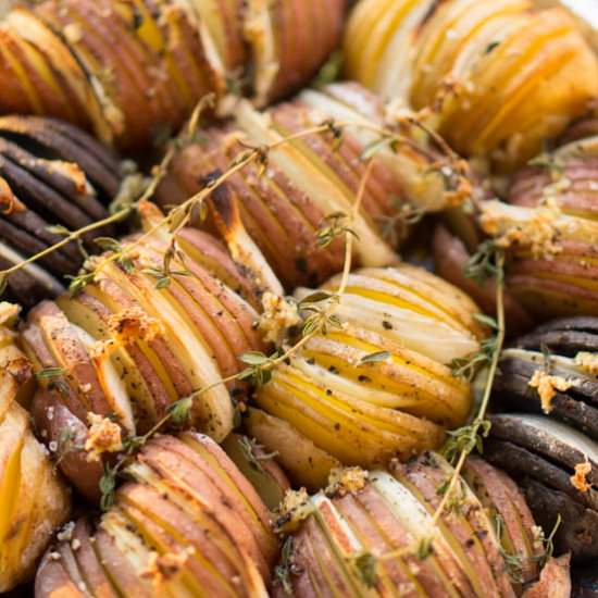 Hasselback Potatoes - Recipe photo by The Salty Tomato LC